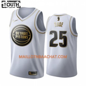 Maillot NBA Detroit Pistons Derrick Rose 25 Nike 2019-20 Blanc Golden Edition Swingman - Enfant